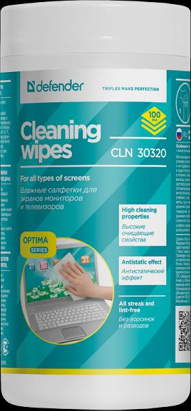 Defender Салфетки для экранов CLN 30320 Optima 100 шт,туба Defender CLN 30320 Optima 100 шт, туба фото 1