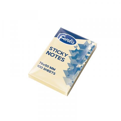 Клейкие листки 51х76мм, 100л., пастельный желтый, Forofis фото 1