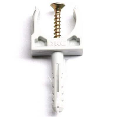 Держатель с защелкой и дюбелем, д.25мм, в упаковках по 5шт. фото 1