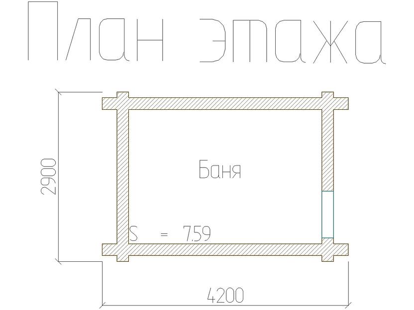 Проект бани БО-7-6 3х4 фото 6