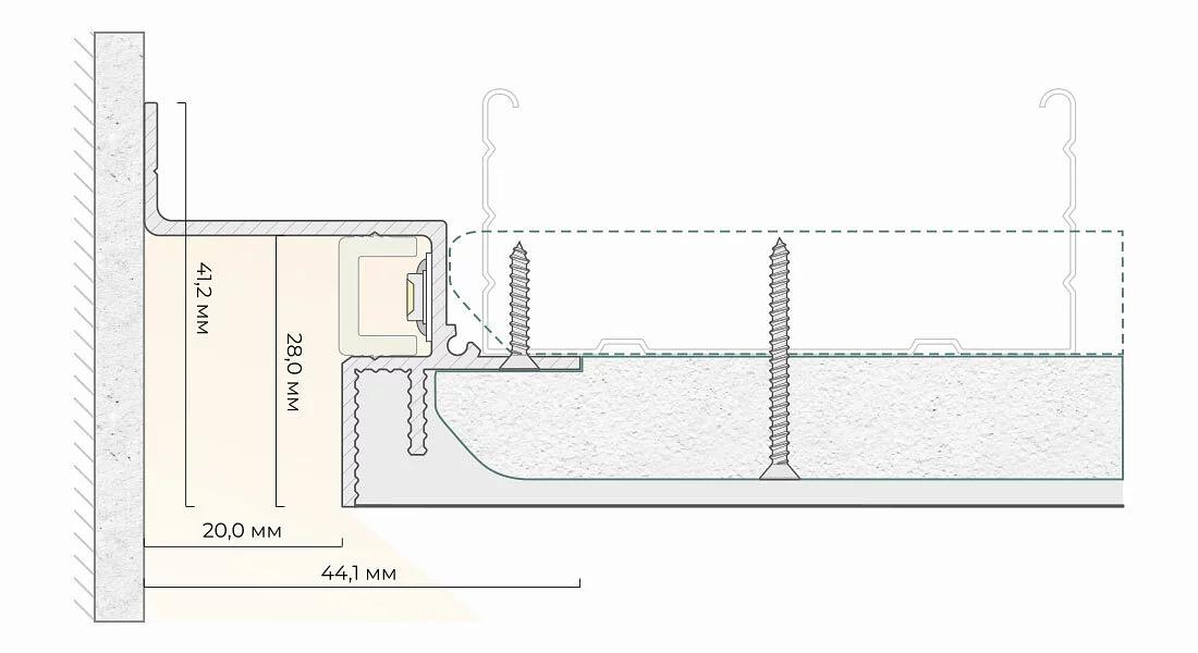 Теневой профиль FerGipps БП 30 черный ОПТ фото 2