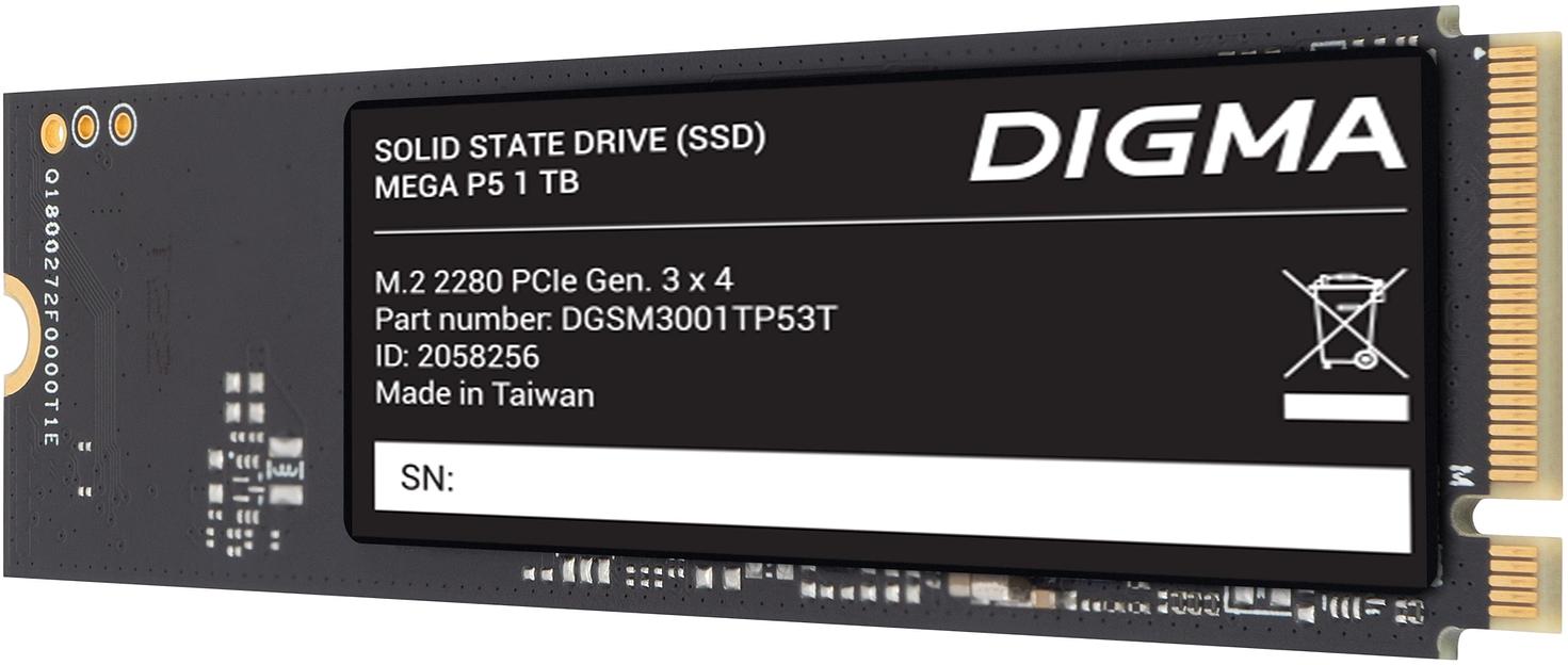 Накопитель SSD Digma PCIe 3.0 x4 1TB DGSM3001TP53T Mega P5 M.2 2280 фото 5