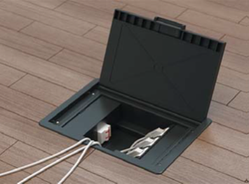 Лючок напольный 12 мод, черный RAL 9005 фото 1