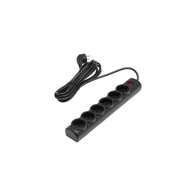 Сетевой фильтр Defender DFS 155, 5м, черный [99496] фото 1