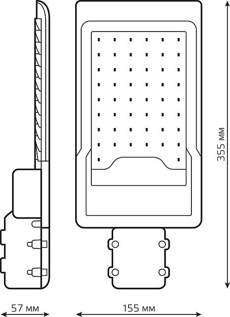 Светильник консольный Gauss 629534350 50Вт ламп.:50шт светодиод.лампа черный фото 8