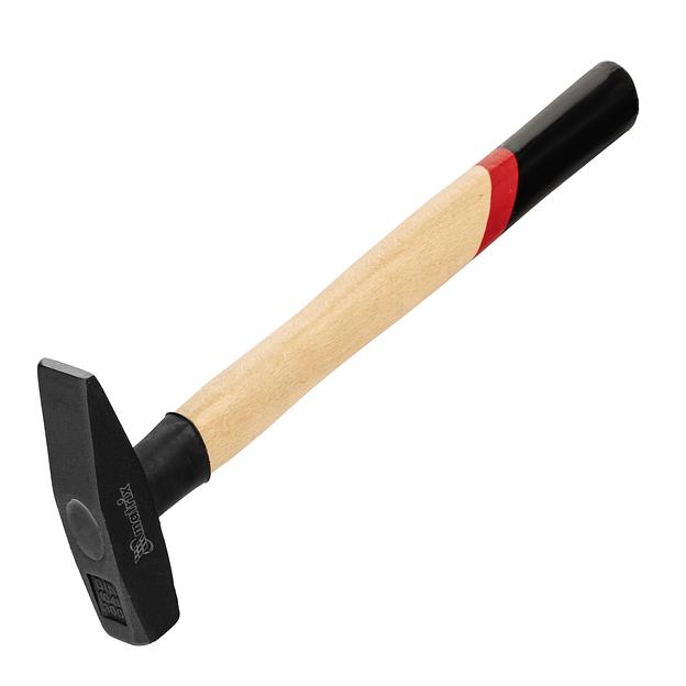 Молоток слесарный, 300 г, квадратный боек, деревянная рукоятка фото 1