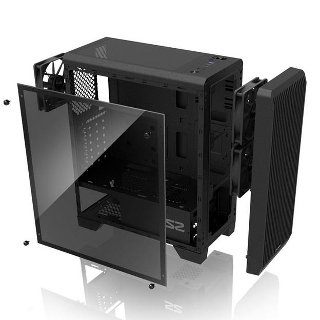 Корпус ZALMAN S2 TG, ATX, BLACK, TEMPERED GLASS WINDOW, 2x3.5", 2x2.5", 2xUSB2.0, 1xUSB3.0, FRONT 2x120mm (S2 TG) фото 4