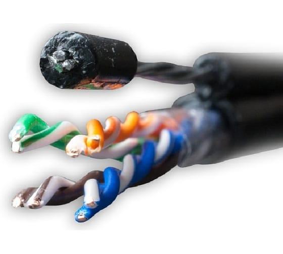 Витая пара Median FTP Cat.5e 4x2xAWG24 Cu PE Outdoor T-FG8 (трос) 305м фото 3