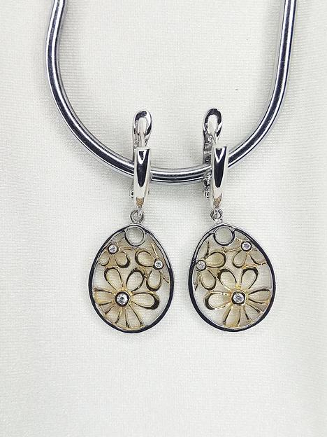 Silver Moon Серьги серебро 925 родированные с фианитами фото 1