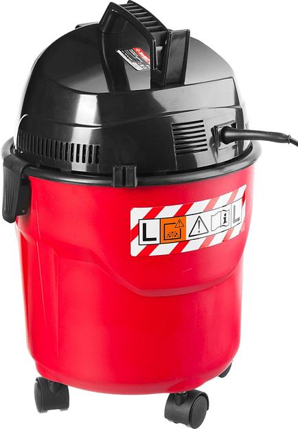 Строительный пылесос Зубр ПУ-15-1200 М1 1200Вт (уборка: сухая/влажная) красный фото 3