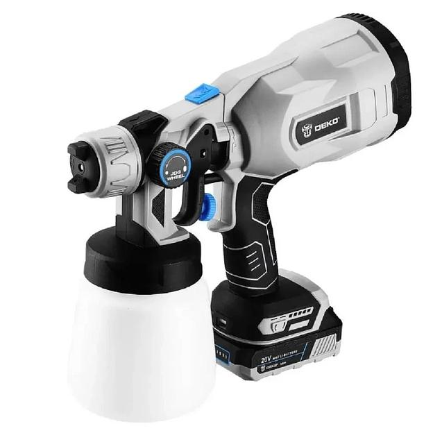 Краскопульт аккумуляторный DEKO SG20DK Max, 20В, 800 мл, 1x3.0Ач [083-1135] фото 1