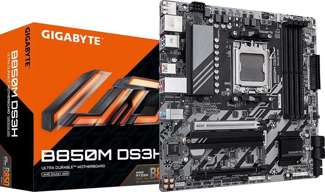 Материнская плата Gigabyte B850M DS3H SocketAM5 AMD B850 4xDDR5 mATX AC`97 8ch(7.1) 2.5Gg RAID+HDMI+DP фото 4