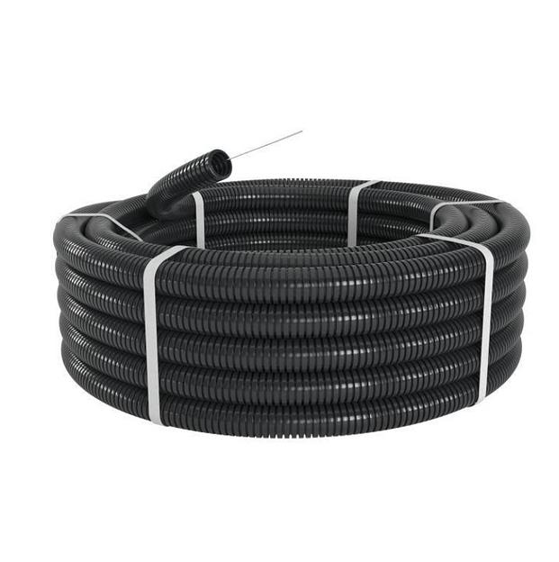 Труба гофрированная ПА 6 с протяжкой ПВ-2 черн. (уп. 50 м) DKC PA611721F2 фото 1