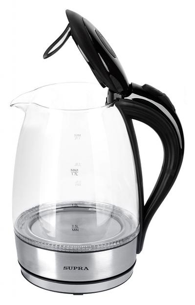 Чайник электрический Supra KES-2001 1.7л. 2200Вт черный/серебристый (корпус: стекло) фото 4