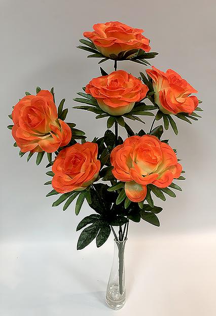 Искусственные цветы Букет роз, 6 голов, 60 см, нетканный, опт фото 1