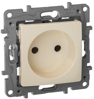 Розетка силовая Legrand Etika (672320) скрыт. зазем. IP21 слоновая кость фото 1