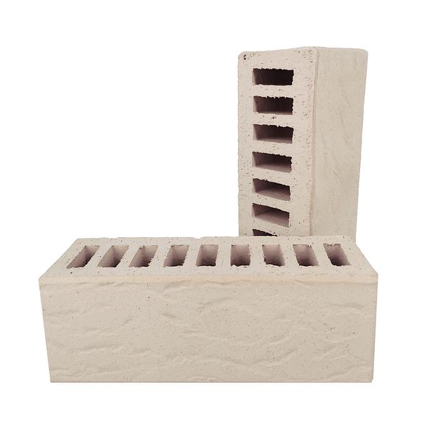 Облицовочный кирпич «Сливки» с накатом «Кора дерева» пустотелый ЕВРО утолщенный фото 1