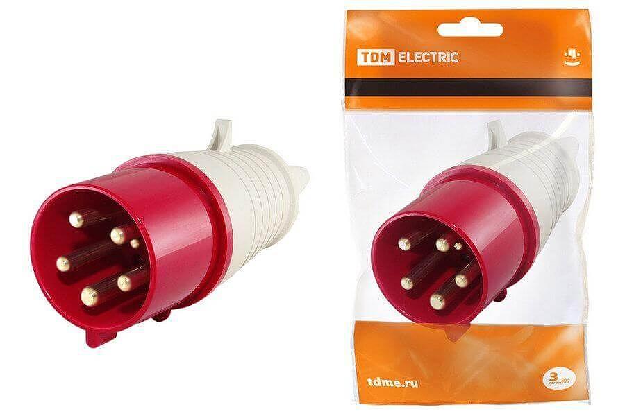 Вилка 015 3Р+РЕ+N 16А 380В IP44 (SQ0601-0003) фото 1