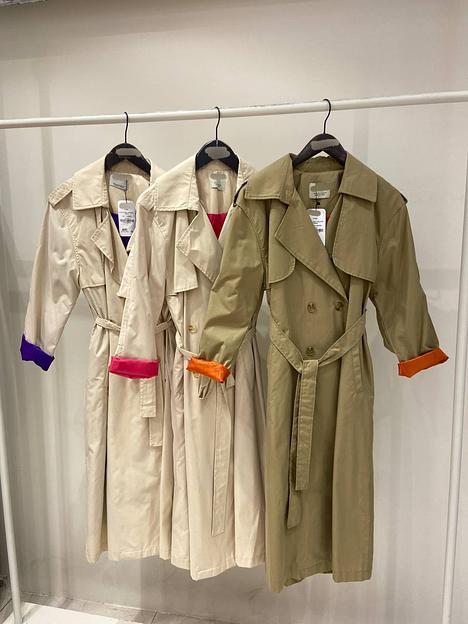 Женский тренчкот Perry, хаки с оранжевыми манжетами ОПТ фото 1