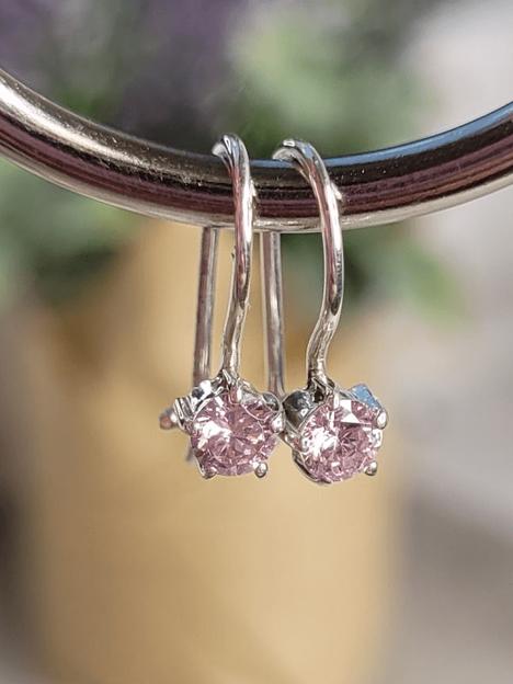 Детские серьги серебряные с фианитом фото 1