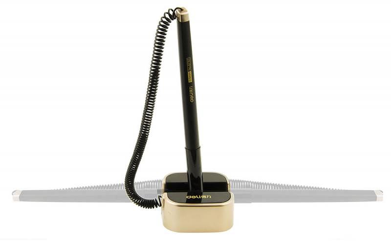 Ручка гелевая Deli E6797BLUE на подставке однораз. 0.7мм черный синие чернила фото 1