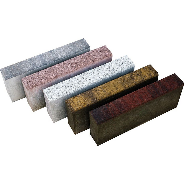 Камень бетонный бортовой тротуарный БР 100.20.8 цветной опт фото 1