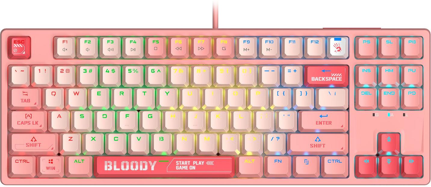 Клавиатура A4Tech Bloody S87 Energy механическая розовый USB for gamer LED (S87 USB ENERGY PINK) фото 1