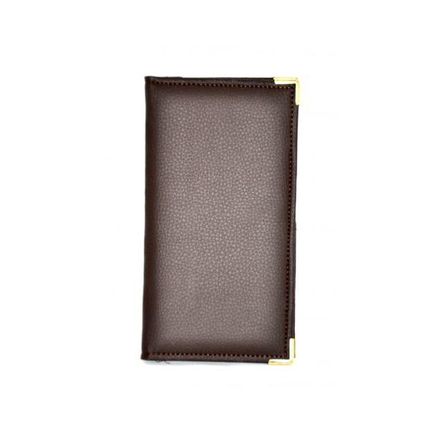 Папка для счетов 22*11см кож.зам.-шелк корич. /1/ фото 1