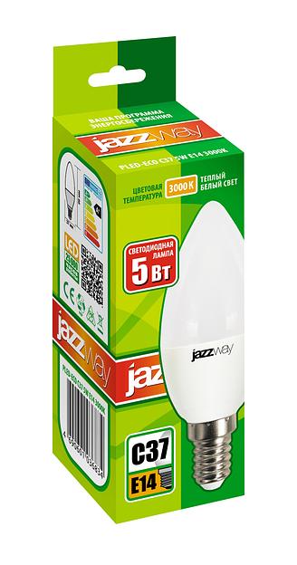 Лампа светодиодная LED 5Вт E14 400Лм теплый матовая свеча 230V/50Hz ECO фото 2