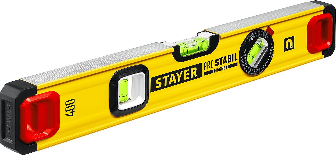 STAYER PRO STABIL, 400 мм, усиленный профиль, магнитный уровень с поворотным глазком, Professional (3480-040) фото 1