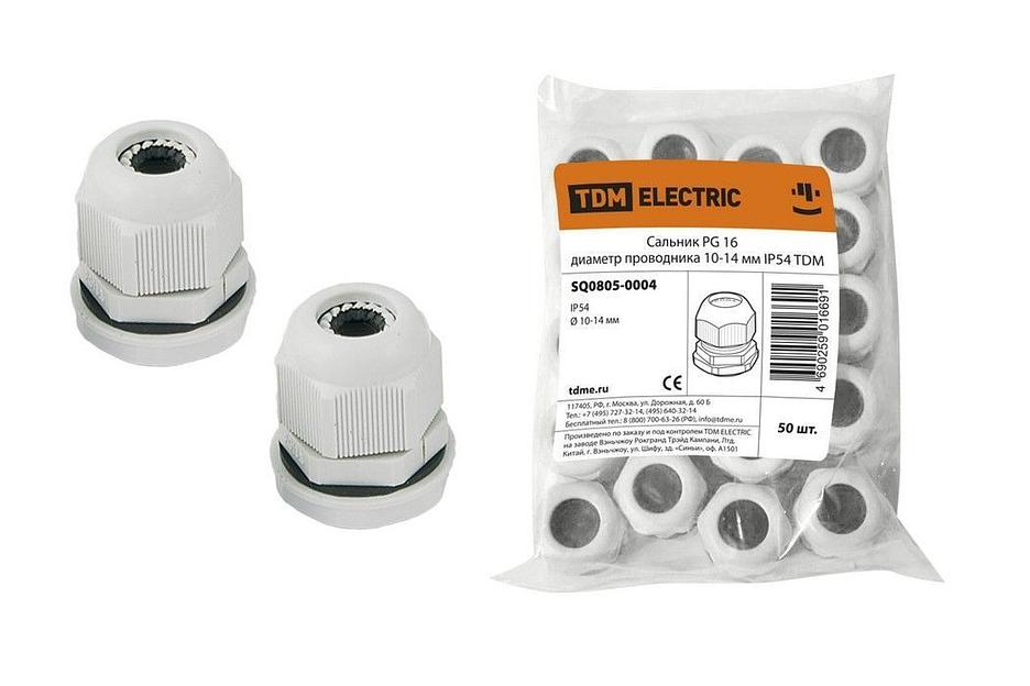 Сальник PG 16 диаметр проводника 10-14 мм IP54 (SQ0805-0004) фото 1