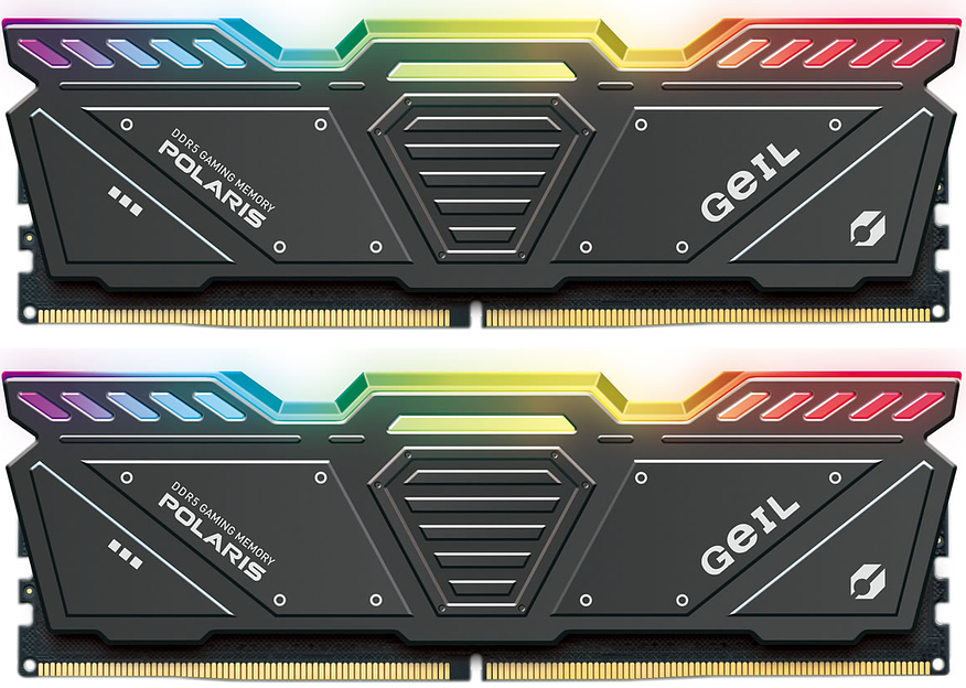 Оперативная память с RGB подсветкой 32GB Kit (2x16GB) GEIL POLARIS RGB 5600Mhz DDR5 Titanium Gray фото 1