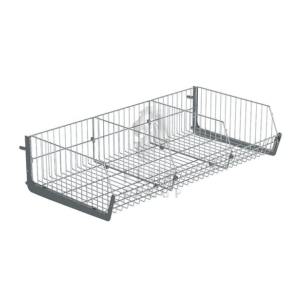 Корзина сетчатая навесная 1330х600 мм h 300 мм Цинк фото 1