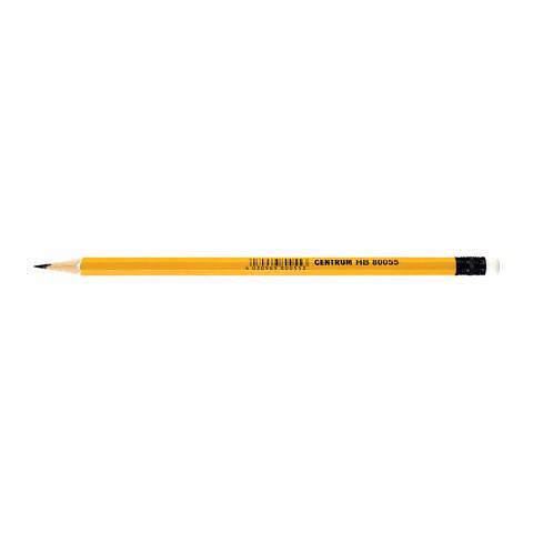 Карандаш простой HB, с белым ластиком, заточенный, желтый корпус, Centrum фото 1