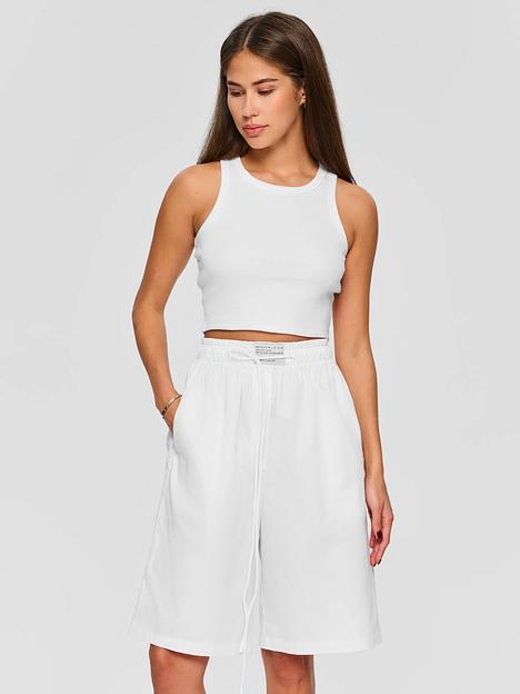 Шорты женские из хлопка LMTD, белый, опт фото 1