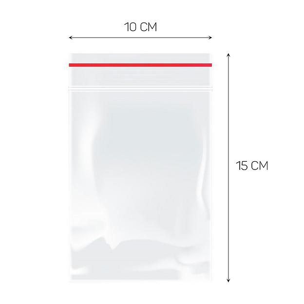 Пакет с защелкой зип-лок 100шт 10*15см фото 1