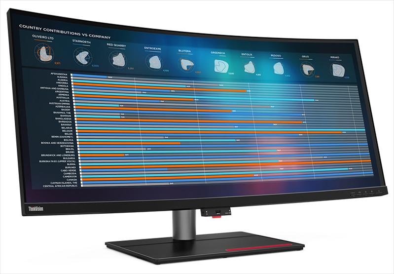Монитор Lenovo ThinkVision P40w-20 39.7" 21:9 UHD (5120x2160) IPS, 4ms, 1000:1, 300cd/m2, 178/178, 2xThunderblot 4, 1xHDMI 2.0, 1xDP 1.4, USB HUB (5xUSB 3.2 Gen 1), 1xAudioOut(3.5 mm), Tilt, Swivel, Lift,3YR (62C1GAT6EU) фото 2
