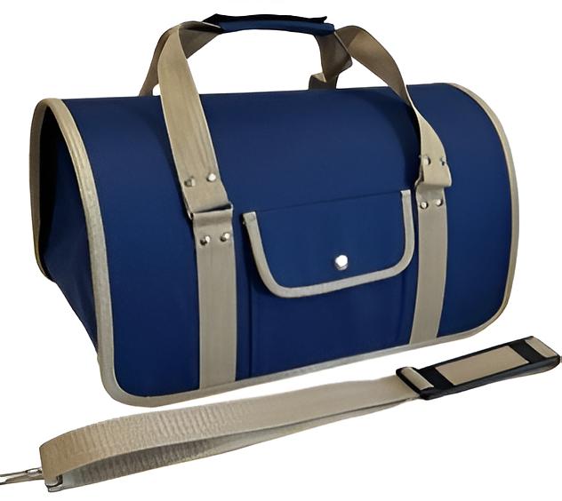 Сумка с карманом для кошек «Комфорт» синий-бежевый ОПТ фото 1