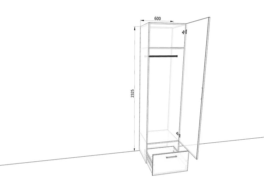 Шкаф распашной Sanvut 600х500х2325 мм арт. Ш639ЯБ ОПТ фото 6