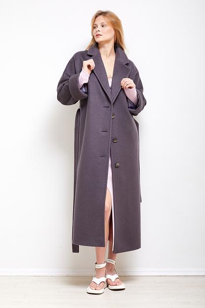 Женское демисезонное пальто деловое Mmoda серо-сиреневый, арт.2202551 фото 1