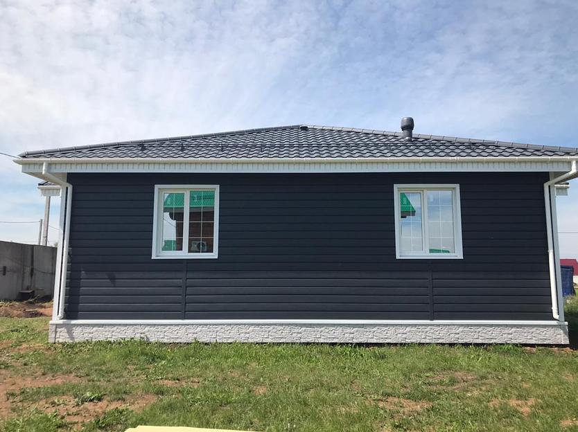 Металлический сайдинг «Евробрус с тиснением» цвет RAL 7024 текстурированный фото 6