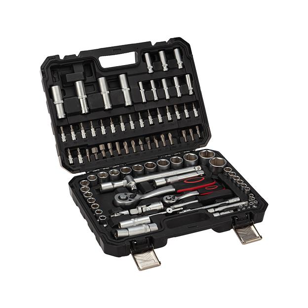 Набор инструментов, 1/2, 1/4, CrV, пластиковый кейс, 94 предмета фото 1
