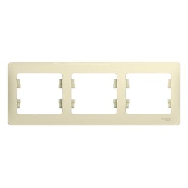 Systeme electric GSL000203 GLOSSA 3-постовая РАМКА, горизонтальная, БЕЖЕВЫЙ фото 3