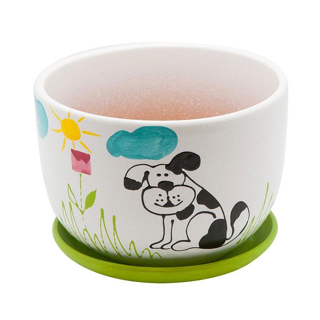 Керамический горшок с подставкой "Собака", 1,05л., Д148 Ш148 В100 фото 1