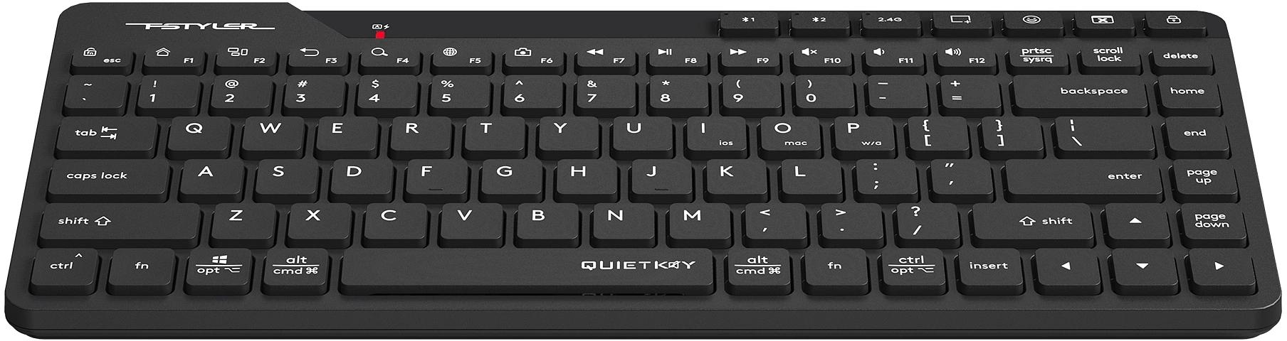 Клавиатура A4Tech Fstyler FBK26C AS черный USB беспроводная BT/Radio slim Multimedia (FBK26C AS) фото 7