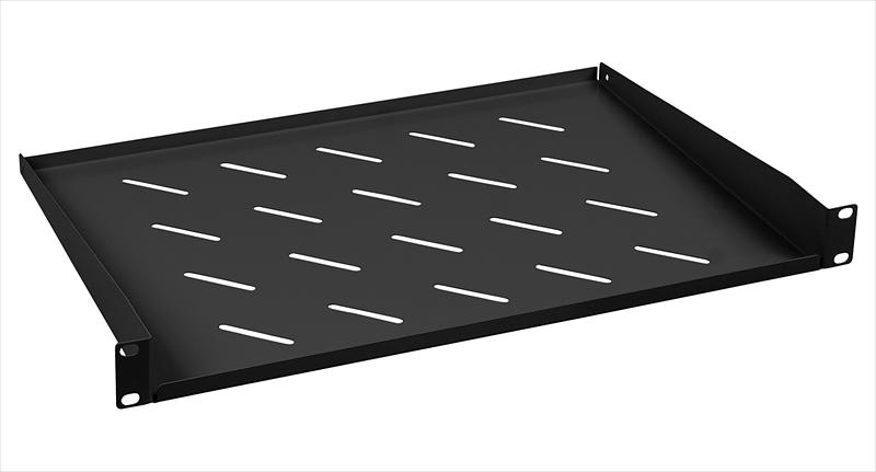 Cabeus SH-J017-1U-315-BK Полка 19" перфорированная консольная 1U глубина 315 мм, цвет черный (RAL 9004) (SH-J017-1U-315-BK) фото 1