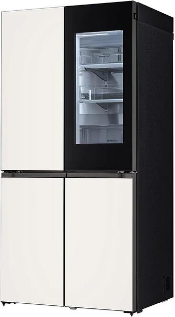 Холодильник LG GR-X24FQEKM бежевый/черный (трехкамерный) фото 2