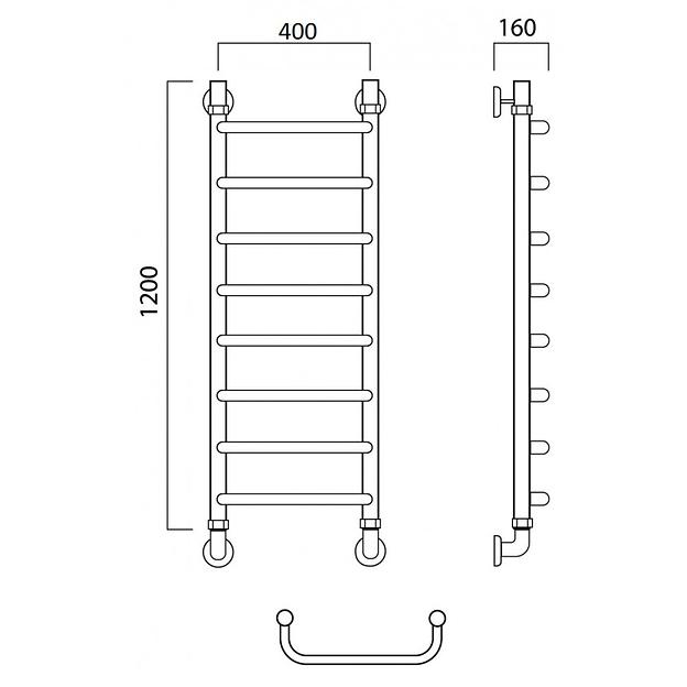 Полотенцесушитель водяной Роснерж Скоба L102000 120x40 фото 3