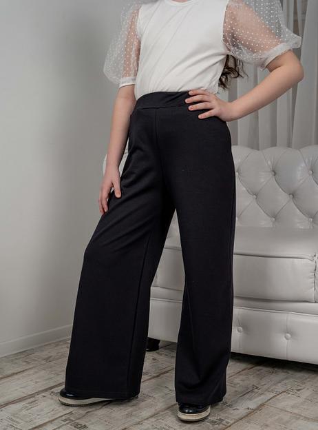 Брюки широкие, свободные Энди для девочек, чёрные, 4-122, опт фото 6