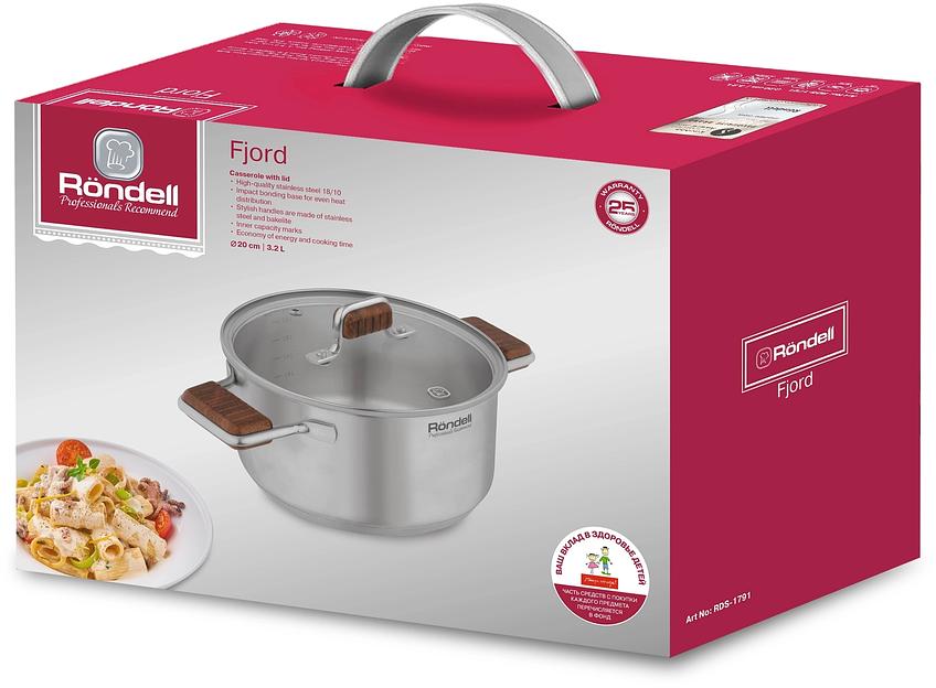 Кастрюля Rondell Fjord RDS-1791 3.2л. d=20см (без крышки) стальной фото 7